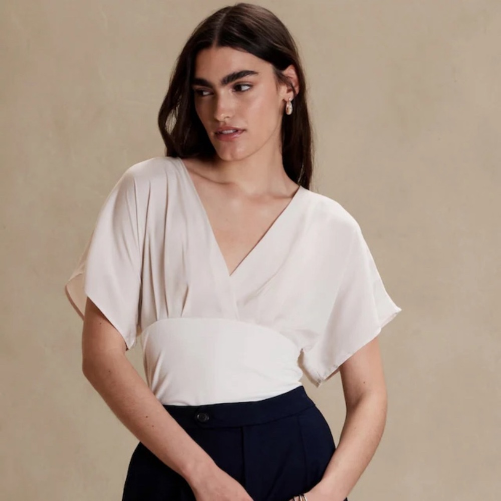 Banana Republic Factory Stone-Washed Tie Back Top XL NWT